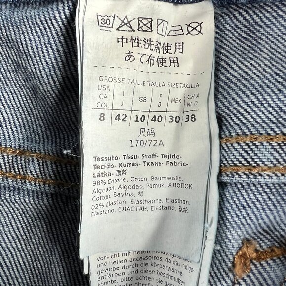 Max Mara Jeans Women's 29x29* Weekend Cropped Cigarette Skinny Blue Denim Tag 8 - Picture 7 of 16